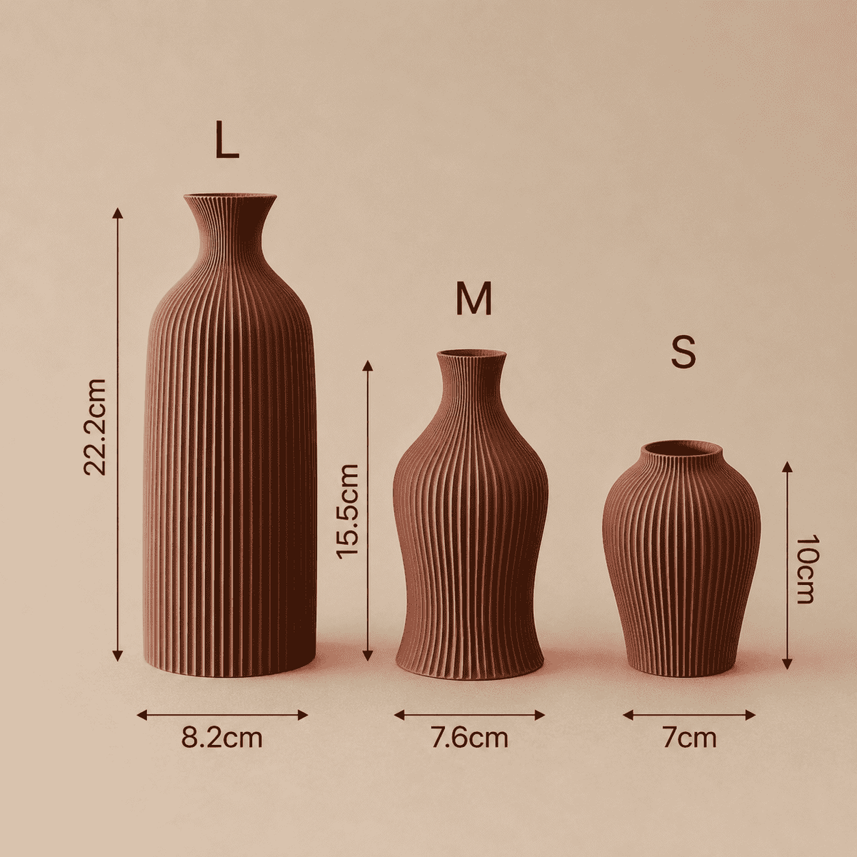 Trio Vases Résine Mate
