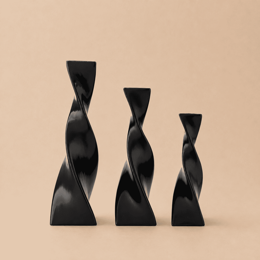 Trio Vases Céramique Sculptés