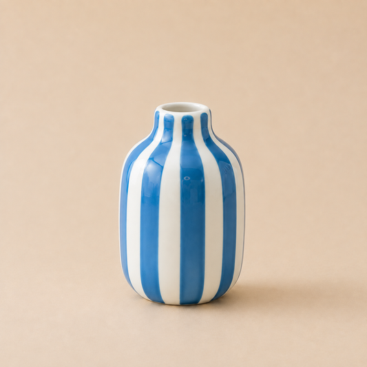 Vase Céramique Pastel Rayé Mini