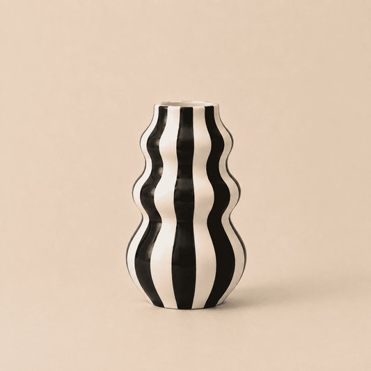 Vase Céramique Rayures Multicolores